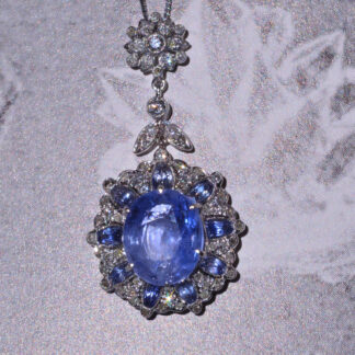 SOLD:  The Bendigo:  Sapphire and Custom cut Sapphire Pendant