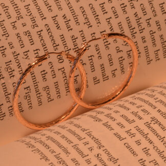 SOLD - The Rosas:  14 Karat Rose Gold Diamond Cut Hoop Earrings