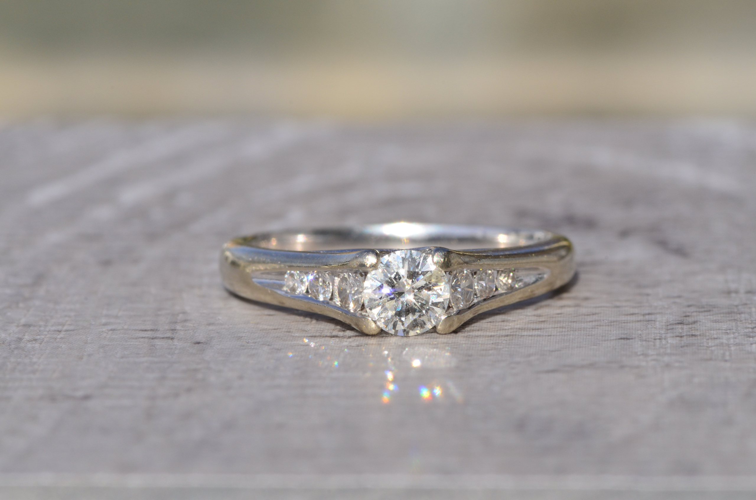 SOLD - The Rosario: White Gold Diamond Engagement Ring
