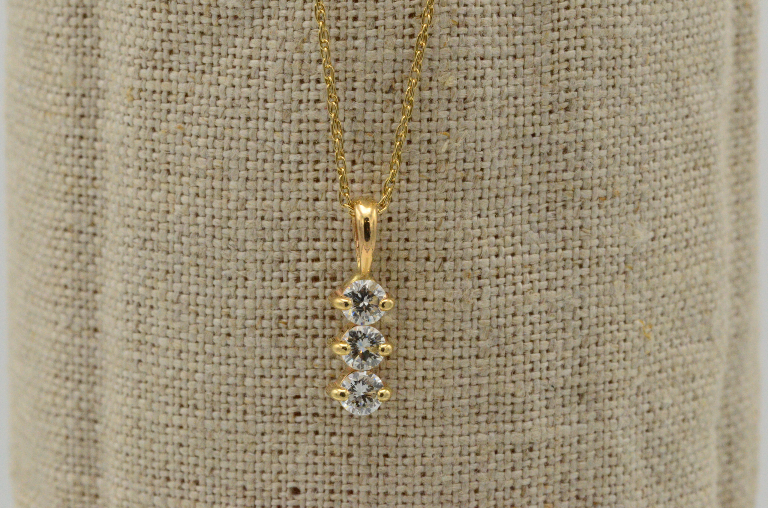 SOLD - The Darcie: Yellow Gold Past Present Future Necklace
