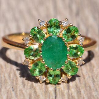 SOLD: The Ridge Pike:  EFFY Signed Emerald, Tsavorite and Diamond Ring