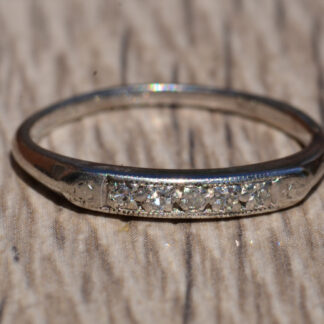 SOLD - The South Street:  Antique Platinum and Diamond Wedding Band