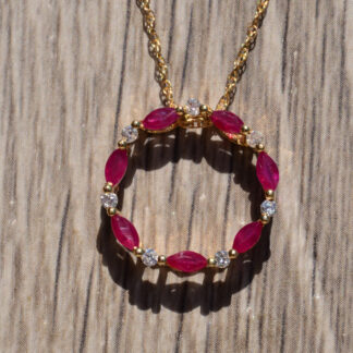 SOLD: The Cerchio:  Natural Ruby and Diamond Necklace