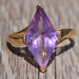 SOLD: The James Avenue:  Contemporary Custom Cut Amethyst Ring in Yellow Gold