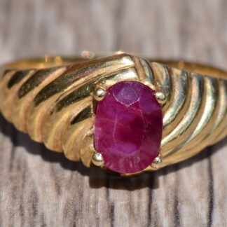 SOLD: The Laurel Canyon:  Nissko Signed Natural Ruby Ring in Yellow Gold