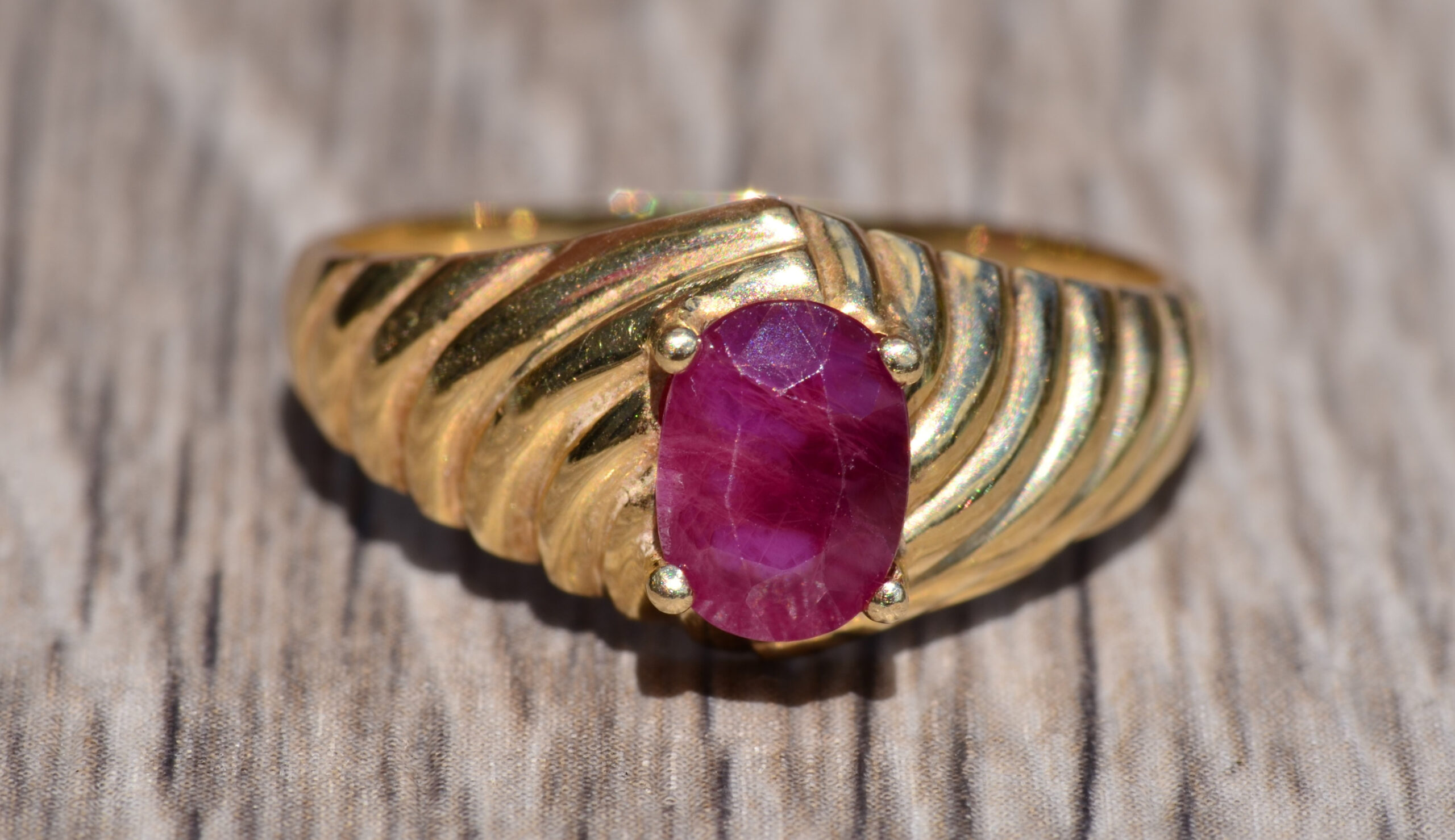 SOLD: The Laurel Canyon: Nissko Signed Natural Ruby Ring in Yellow Gold