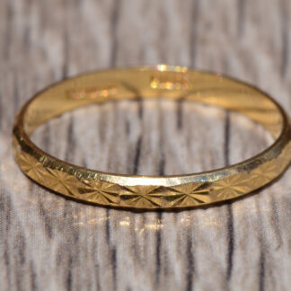 SOLD: The Impala Avenue:  Diamond Cut Trendy Yellow Gold Band