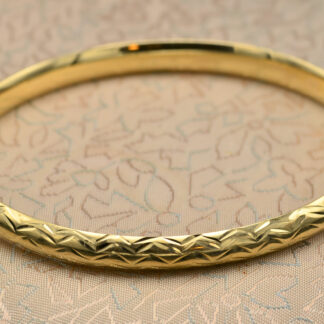 SOLD - The Knoll Crest:  Colombian Gold Bangle Bracelet