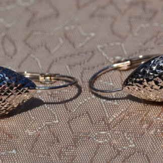 SOLD - The Tara Circle:  Diamond Cut White Gold Dangler Earrings