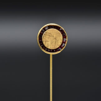 SOLD - Yellow Gold and Garnet Stick Pin