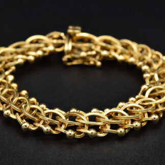 SOLD - The Louanne:  Vintage 14 Karat Yellow Gold Chain Charm Bracelet