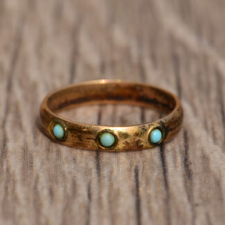 SOLD - Antique Gold Filled and Turquoise Child's Ring