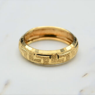 SOLD: The Farallon:  Vintage 14 Karat Yellow Gold Engraved Eternity Band