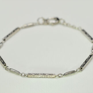 SOLD - The Valdo:  Ladies Antique White Gold Hand Engraved Hand Made Bracelet
