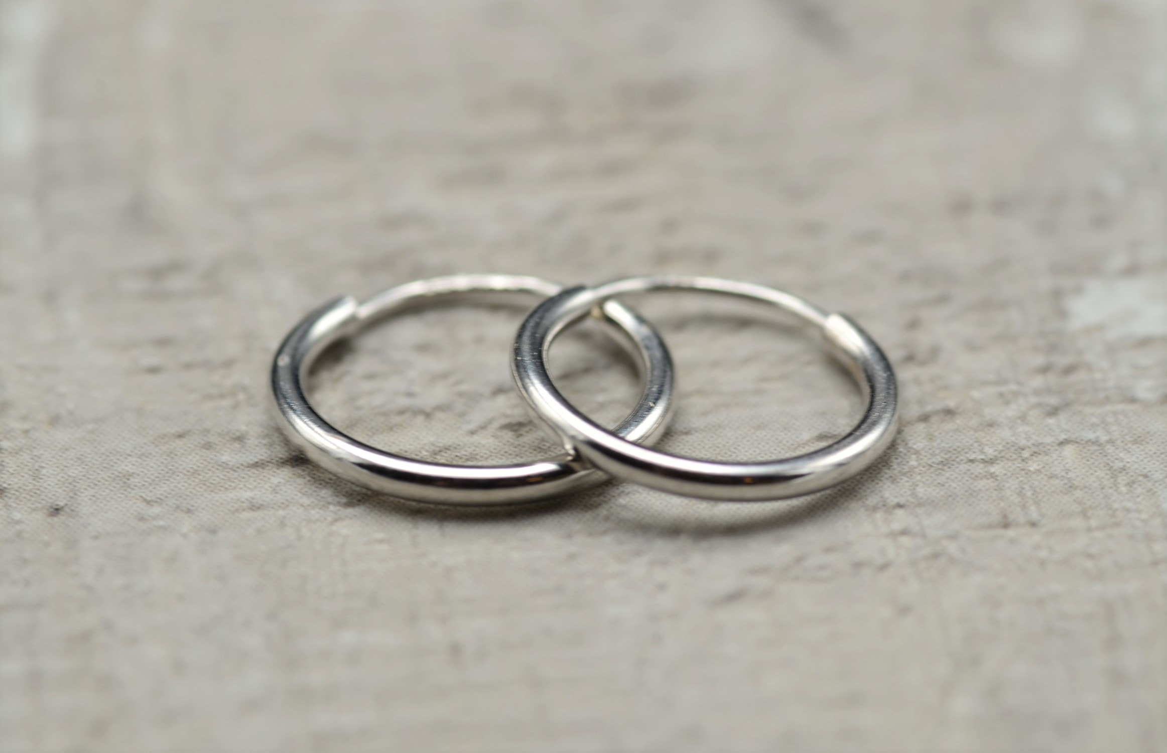 SOLD: The Vimbas: Simple 14K White Gold Hoop Earrings