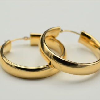 SOLD: The Adagios:  Simple 14K Yellow Gold Wide Hoop Earrings