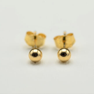 SOLD: Ladies Simple 14K Small Bead Ball Stud Earrings