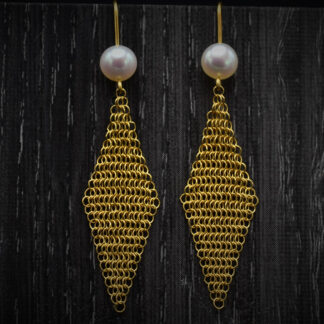 SOLD - The Organzas:  Ladies 18K Elsa Peretti Mesh Fringe Earrings by Tiffany & Co.