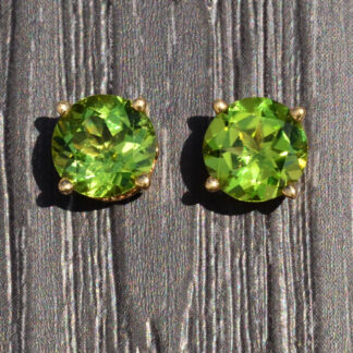 SOLD - The Marayas:  Ladies Contemporary Peridot and 14K Gold Stud Earrings