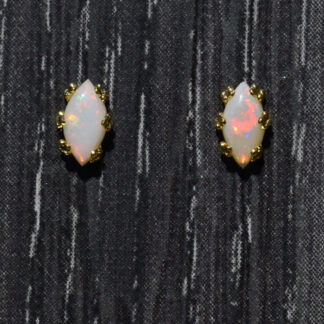 SOLD: Ladies Petite Opal Stud Earrings in 14K Yellow Gold
