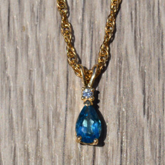 SOLD - Ladies 14K Yellow Gold Pear Shaped Topaz Pendant