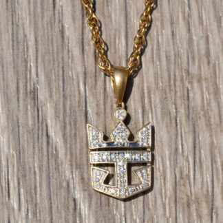 SOLD - Signed 14K Yellow Gold Pendant set with Diamonds