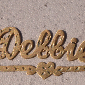 SOLD - The Debbie Heart:  Diamond Cut Custom Debbie Nameplate Necklace