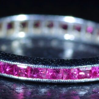 SOLD: The New York:  Stackable Art Deco Ruby Eternity Band