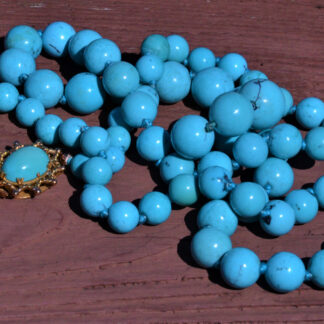 The Sturbridge:  Graduated Modernist Turquoise Bead Necklace