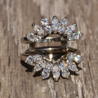 SOLD - The Freeport:  Vintage White Gold Ring Jacket Set With Diamonds