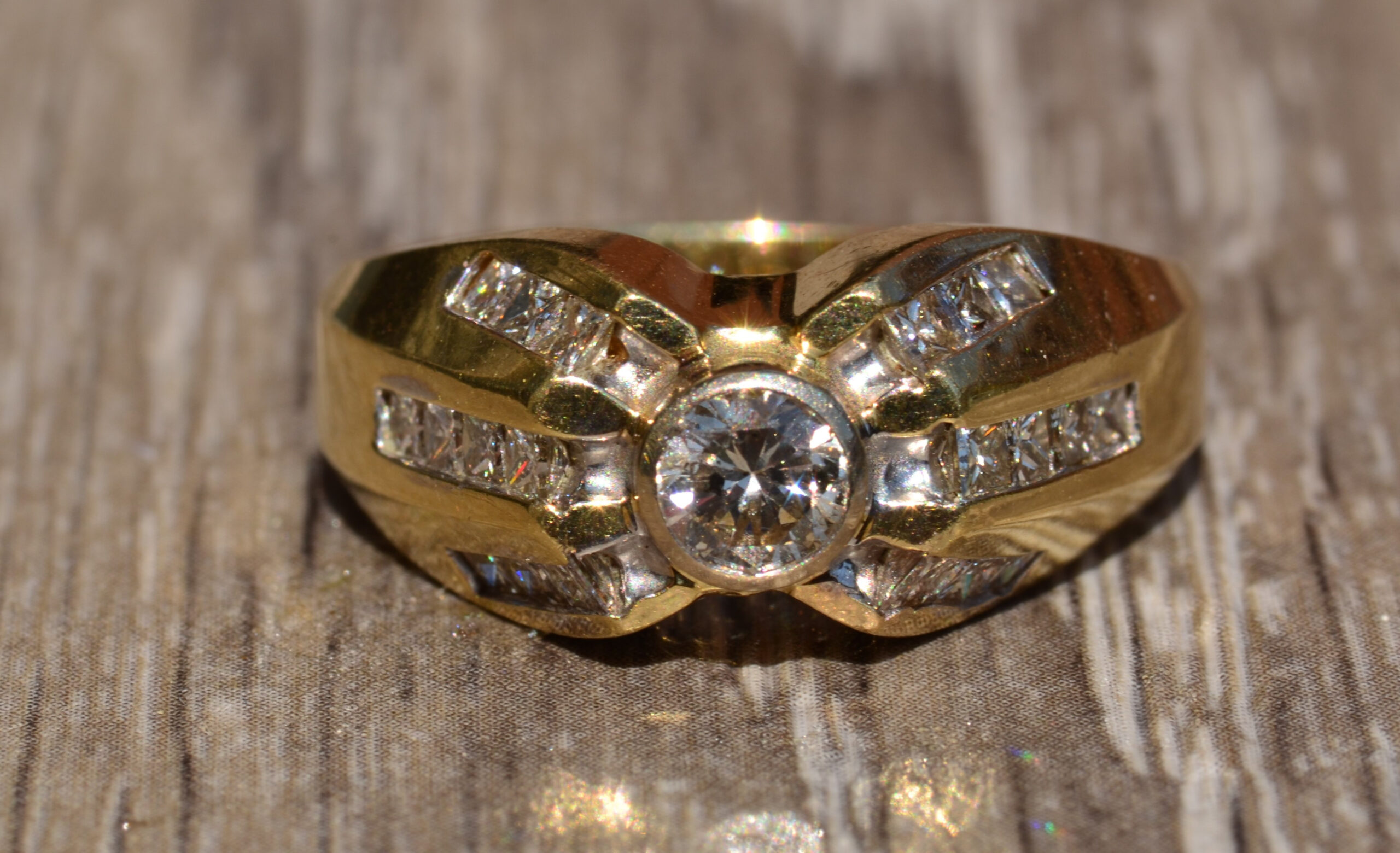 SOLD - The Fort Worth: Gentleman's Ring in Yellow Gold Set with Diamonds
