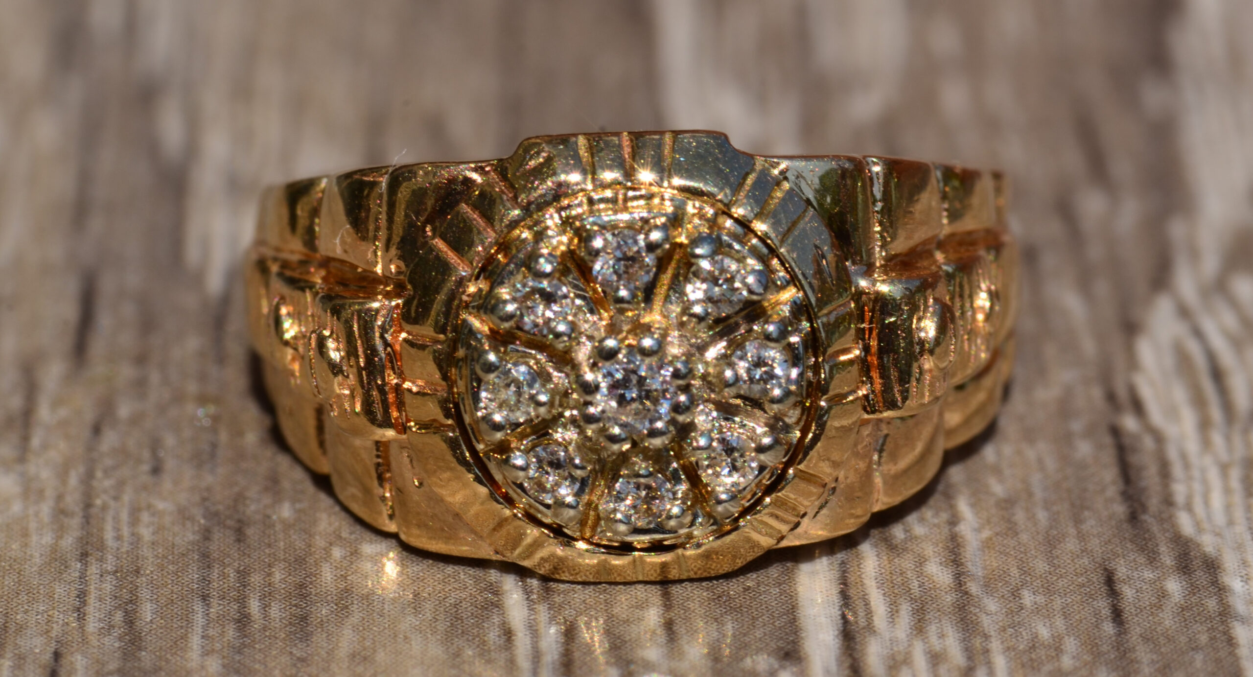 SOLD - The Rockaway: Gentleman's Rolex Style Ring Set with Diamonds
