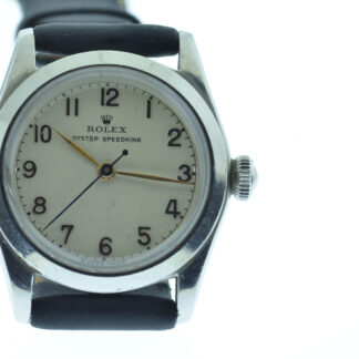 SOLD: Vintage Rolex Oyster Speedking circa 1947 with original and rare rose gold dial