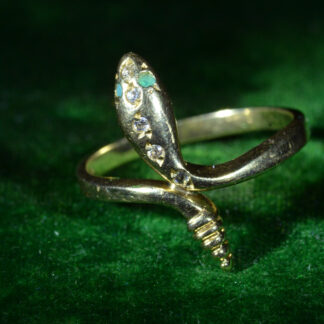 SOLD - The Clearwater: Serpent Ring with Emeralds & Diamonds