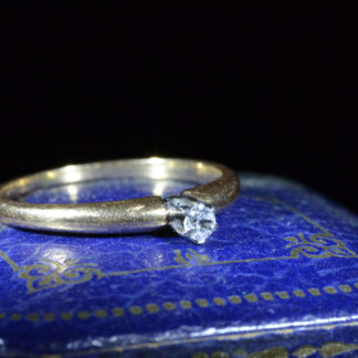 SOLD: The Laguna:  Antique Old Mine Cut Diamond Promise Ring Signed