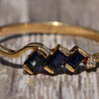 SOLD - The Dunmore:  Ladies Sapphire and Diamond Stackable Ring